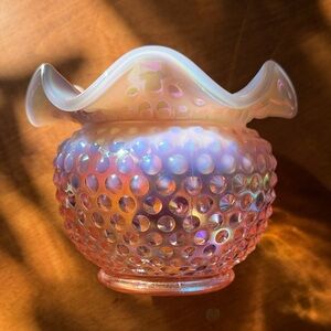Fenton Iridescent Hobnail Glass Vase
